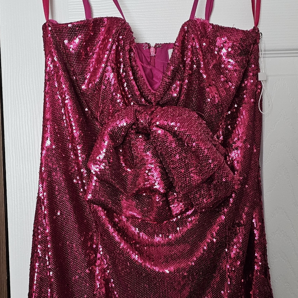 torn by ronny kobo Pink Sequin Dress Size L